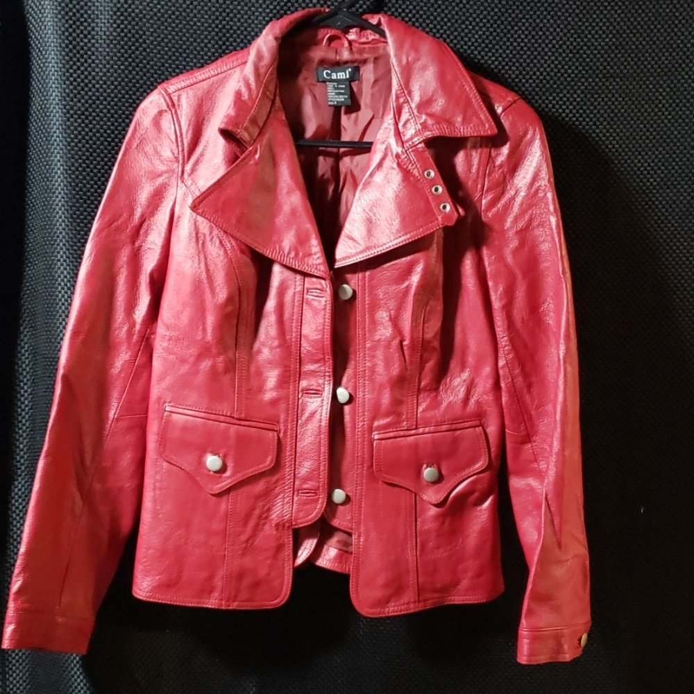 Leather Jacket Red
